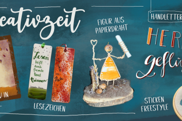 Illustrierte Collage für Aquarell, Lesezeichen, Figur aus Draht